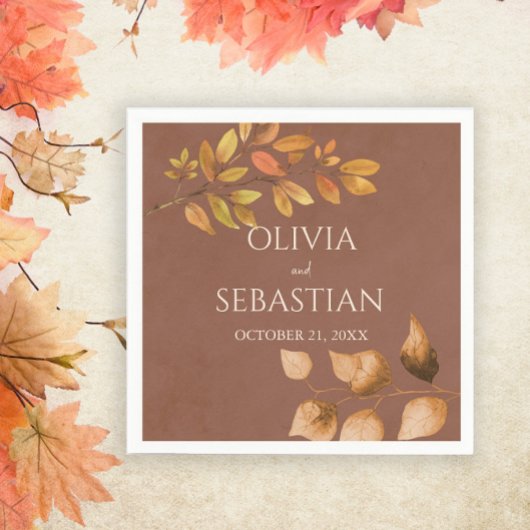 Terracotta Herbstleaves Boho Hochzeit im Herbst Serviette