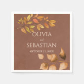 Terracotta Herbstleaves Boho Hochzeit im Herbst Serviette (Vorderseite)