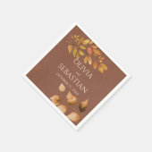 Terracotta Herbstleaves Boho Hochzeit im Herbst Serviette (Ecke)