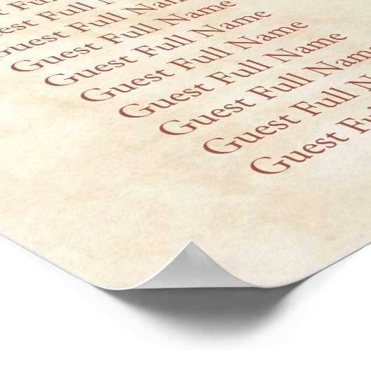 Terracotta Herbstleaves Hochzeitssattel Poster (Ecke)