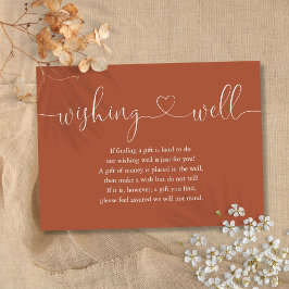 Terracotta Herz-Script wünschen gute Hochzeit Begleitkarte