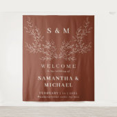 Terracotta Herzlich Willkommen bei der Hochzeit Iv Wandteppich (Vorderseite)