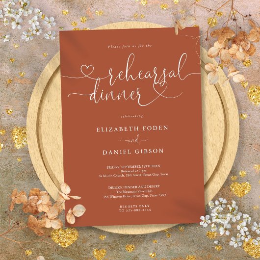 Terracotta Herzlich Willkommen in der Probe Einladung