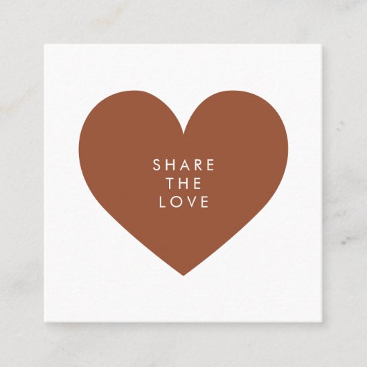 Terracotta Herzstück Minimalistisch Gemeinsame Lie Empfehlungskarte (Vorderseite)