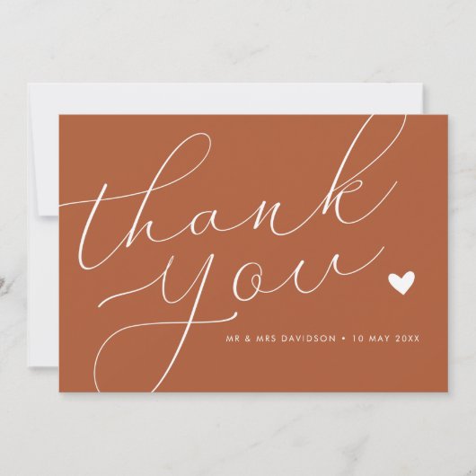 Terracotta-Hochzeit Dankeskarte (Vorderseite)