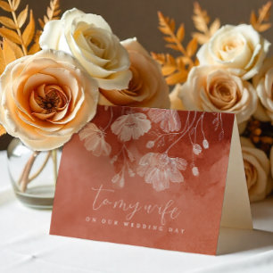 Terracotta Hochzeit im Herbst Day Card für die Ehe Dankeskarte