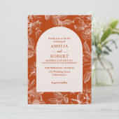Terracotta-Hochzeit im Herbst Einladung (Stehend Vorderseite)