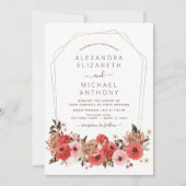 Terracotta Hochzeit im Herbst Florenz Herbst Einladung (Vorderseite)