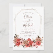 Terracotta Hochzeit im Herbst Florenz Herbst Einladung (Vorderseite)