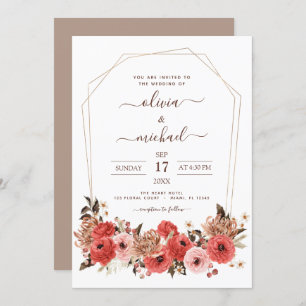 Terracotta Hochzeit im Herbst Florenz Herbst Einladung