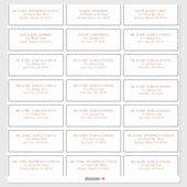 Terracotta Hochzeit im Herbst Gäste Adresse Labels (Blatt)