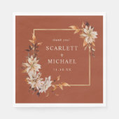 Terracotta Hochzeit im Herbst Napkins Serviette (Vorderseite)