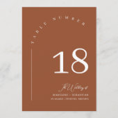 Terracotta Hochzeit im Herbst Seekarte Tischnummer (Vorderseite)