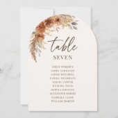Terracotta Hochzeit im Herbst Sitzplatz Tischnumme Einladung (Vorderseite)