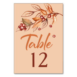 Terracotta Hochzeit im Herbst Tischnummer
