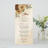 Terracotta Hochzeit Menükarte (Stehend Vorderseite)