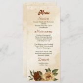 Terracotta Hochzeit Menükarte (Vorne/Hinten)