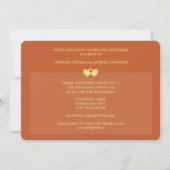 Terracotta Hochzeit und Abendessen Einladung (Rückseite)