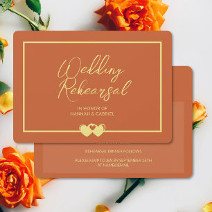 Terracotta Hochzeit und Abendessen Einladung