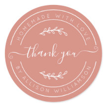 Terracotta Homemade Thank You Label