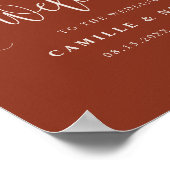 Terracotta Hübsch Calligrafy Wedding Willkommen Poster (Ecke)