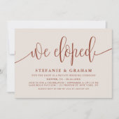 Terracotta Hübsch Calligraphy Wedding Elopement Einladung (Vorderseite)