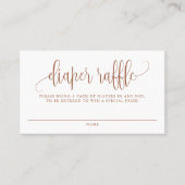 Terracotta Hübsch Script Baby Dusche Windel Raffle Visitenkarte (Vorderseite)