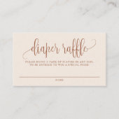 Terracotta Hübsch Script Boho Diaper Raffle Card Platzkarte (Vorderseite)