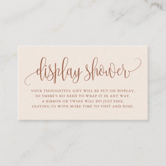 Terracotta Hübsch Script Boho Showkarte Platzkarte (Vorderseite)