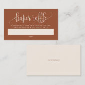 Terracotta Hübsch Script Diaper Raffelkarte Platzkarte (Vorne/Hinten)