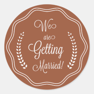 Terracotta Hübsch Script Siegel Save the Date Runder Aufkleber