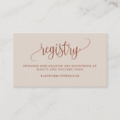 Terracotta Hübsch Script Wedding Registry Card Platzkarte (Vorderseite)