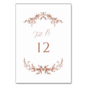 Terracotta Hütte Wedding Tischnummer Card Zeichen (Rückseite)