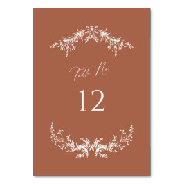 Terracotta Hütte Wedding Tischnummer Card Zeichen