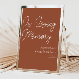 Terracotta in Love Memory Wedding Memorial Poster