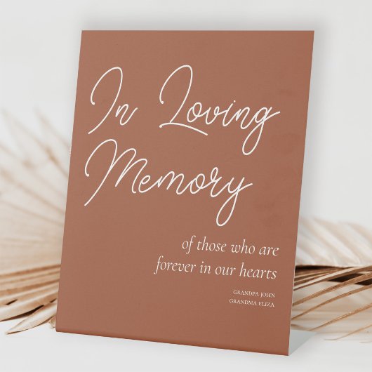 Terracotta in Love Memory Wedding Memorial Sockelschild