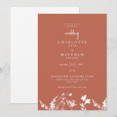 Terracotta in Spring Modern Wedding Einladung (Vorne/Hinten)