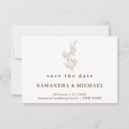 Terracotta Indie Autumn Floral Save the Date Einladung