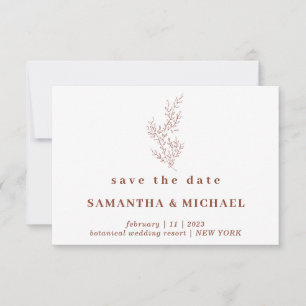 Terracotta Indie Autumn Floral Save the Date Einladung