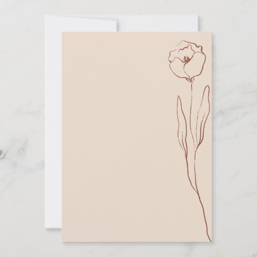 Terracotta Indie Blume Daisy Baby Dusche Einladung (Rückseite)