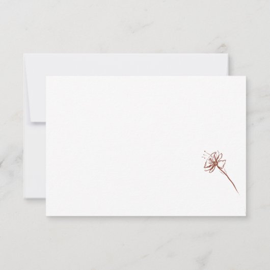 Terracotta Indie Dandelion Blume Save the Date Einladung (Rückseite)