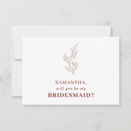 Terracotta Indie Herbstflora Save the Date Invit Einladung (Vorderseite)