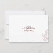 Terracotta Indie Herbstflora Save the Date Invit Einladung (Rückseite)