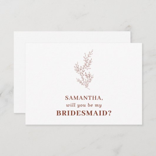 Terracotta Indie Herbstflora Save the Date Invit Einladung (Vorne/Hinten)