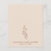 Terracotta Indie Rustic Budget Baby Dusche Flyer (Hinten)
