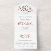 Terracotta-Initialen und Ampersand, Hochzeit der R All In One Einladung (Innen Boden)