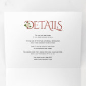 Terracotta-Initialen und Ampersand, Hochzeit der R Dreifach Gefaltete Einladung (Innen Erste Seite)