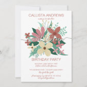 Terracotta Ivory Blumengrün Bouquet Sweet 16 Einladung (Vorderseite)