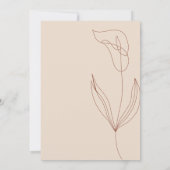 Terracotta Ivory Botanical Simple Boho Babydusche Einladung (Rückseite)