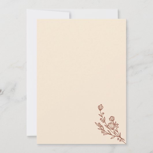 Terracotta Ivory Bouquet Boho Einladung (Rückseite)